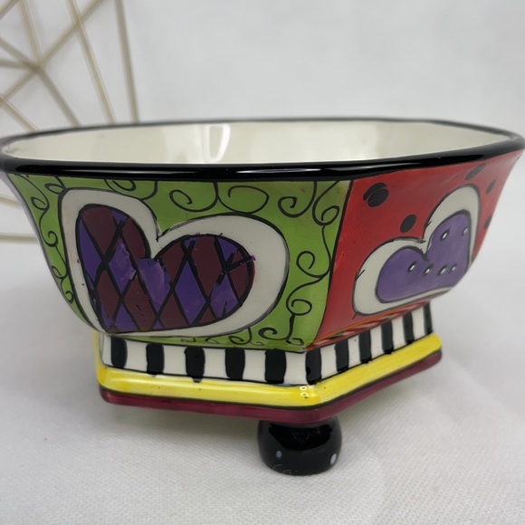 Hand Painted Multi Colored Heart Dish - Picture 4 of 10